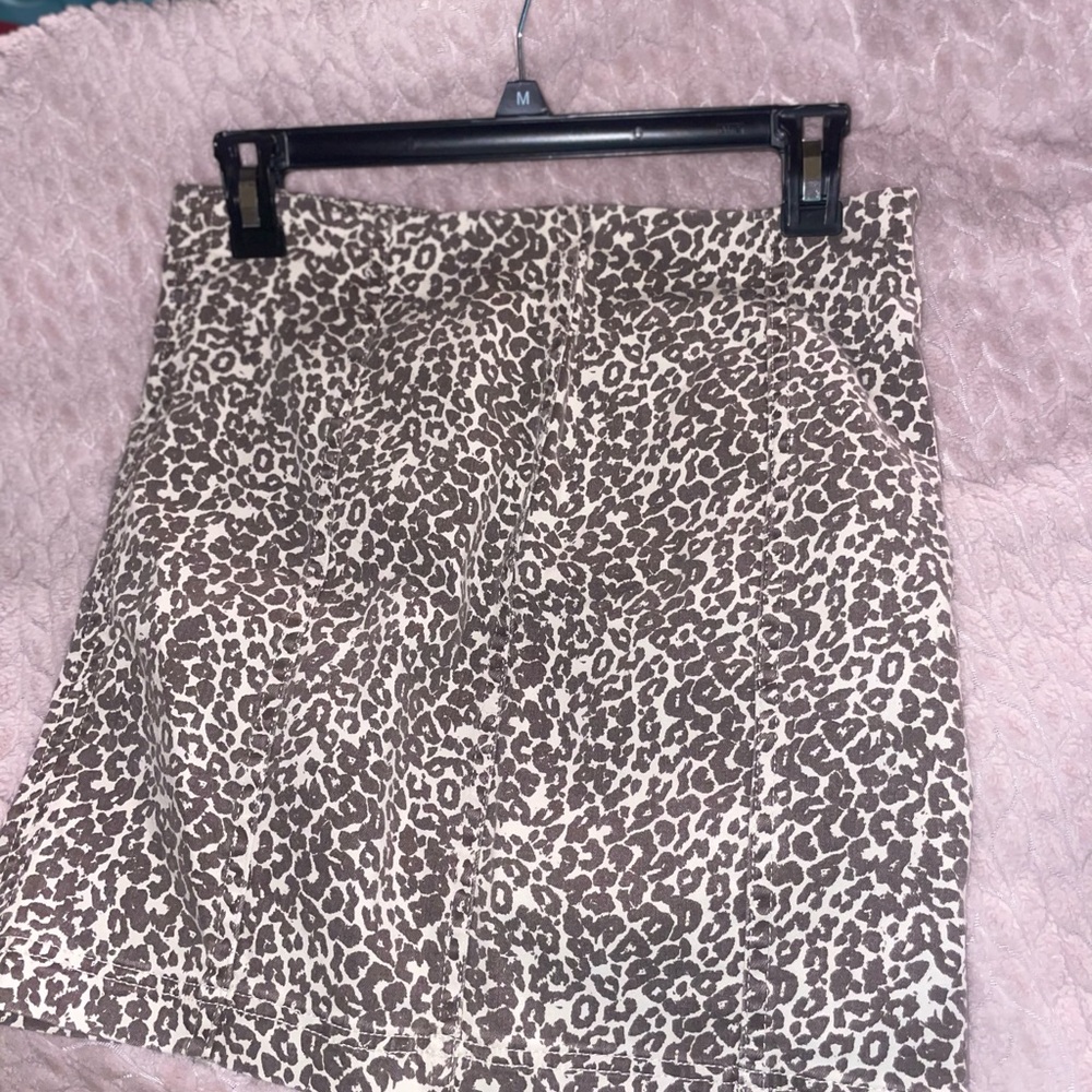 Free People Brown and Cream Pencil Skirt